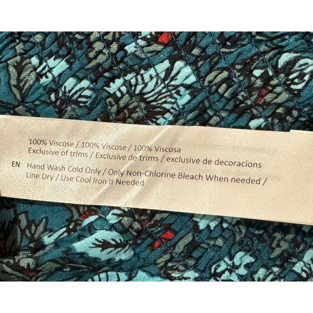 Wide-Leg Floral Pants By Band Of The Free - Deep Teal Aqua - Picture 8 of 9